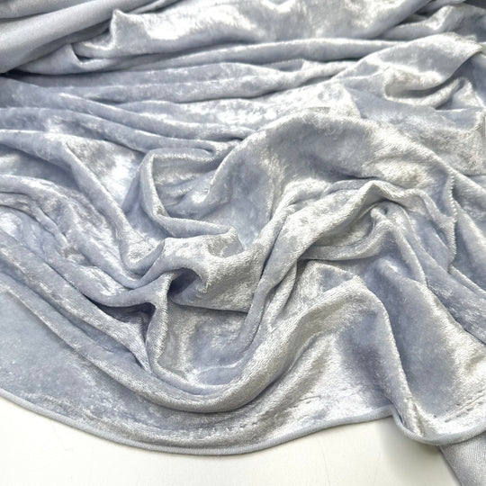 Disco Diva - Knitted Velour Polyester Blend Knit - Grey - 1.6M Bundle - True Deadstock fabric Fabric by private - Sustainable Textile | FABCYCLE