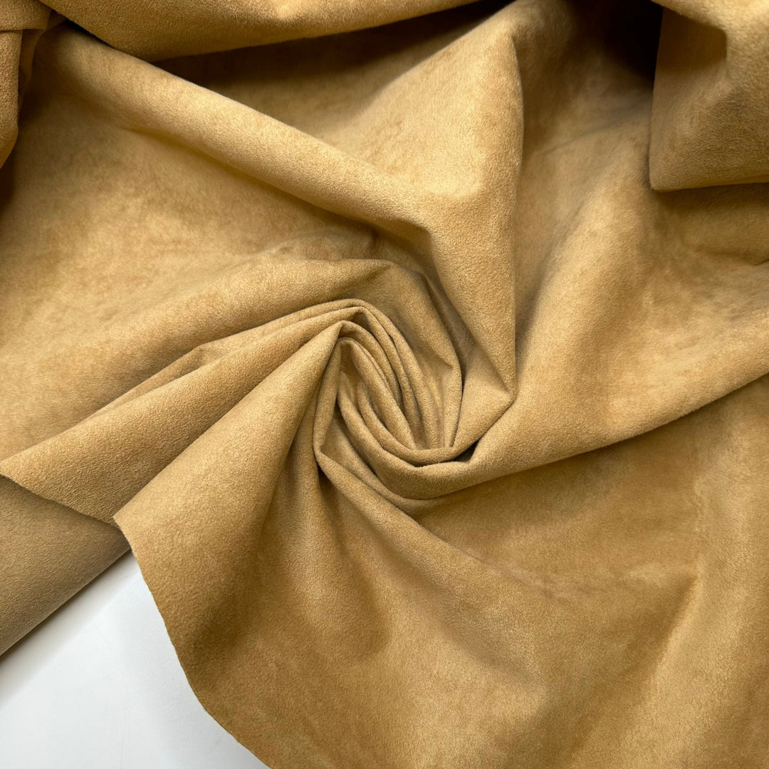Disco Era - Faux Ultra Suede Woven - Beige - 2.2M Bundle - True Deadstock fabric Fabric by private - Sustainable Textile | FABCYCLE