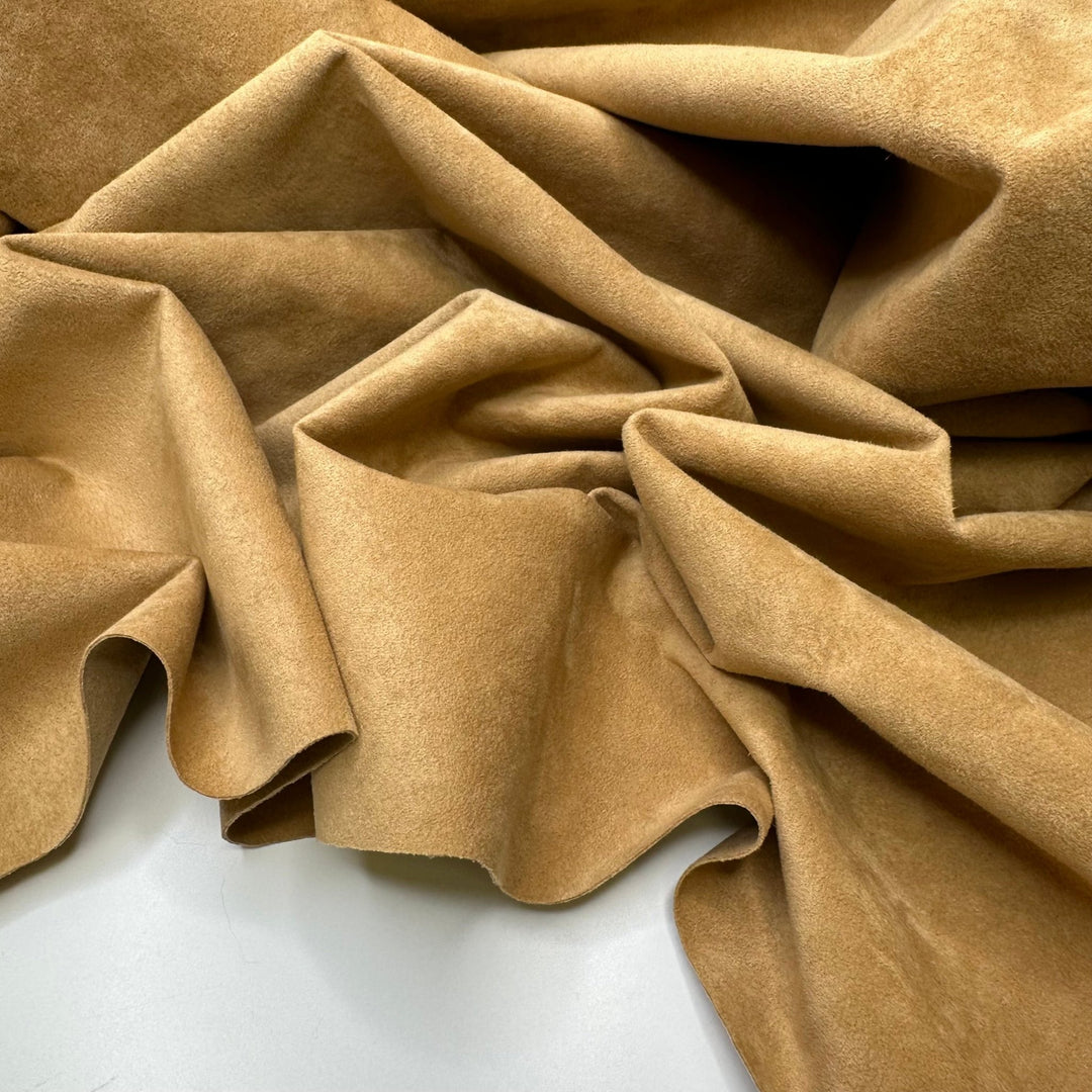 Disco Era - Faux Ultra Suede Woven - Beige - 2.2M Bundle - True Deadstock fabric Fabric by private - Sustainable Textile | FABCYCLE