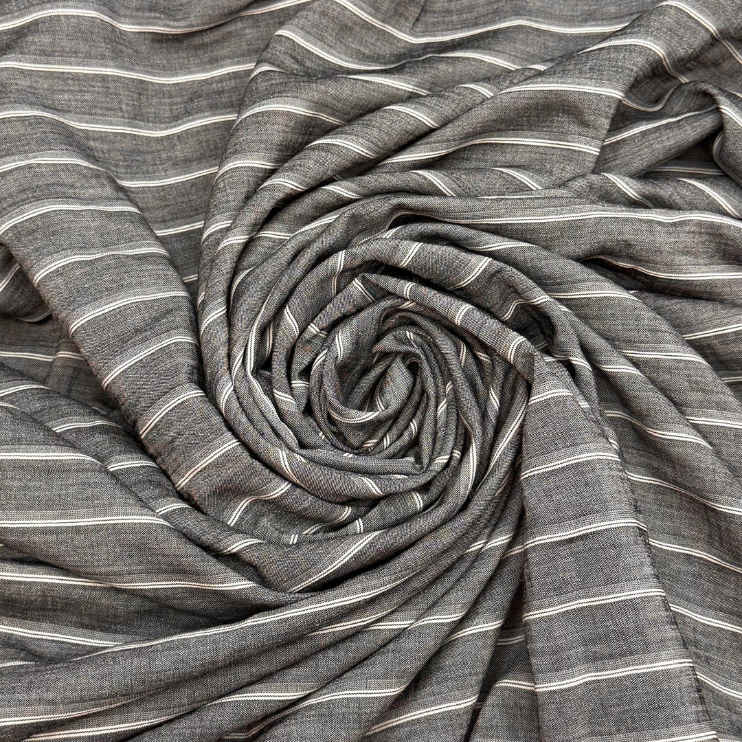DIY Dress Code - Cotton/Poly Woven - White/Grey Pinstripe - 1.5M Bundle - True Deadstock fabric Fabric by private - Sustainable Textile | FABCYCLE