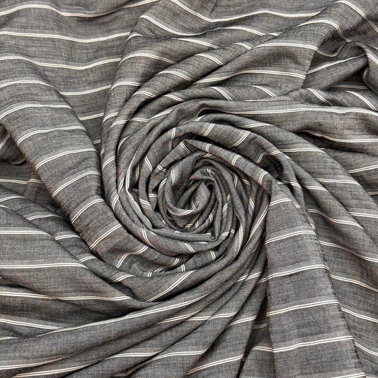 DIY Dress Code - Cotton/Poly Woven - White/Grey Pinstripe - 1.5M Bundle - True Deadstock fabric Fabric by private - Sustainable Textile | FABCYCLE
