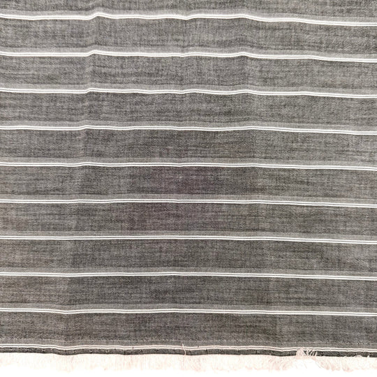DIY Dress Code - Cotton/Poly Woven - White/Grey Pinstripe - 1.5M Bundle - True Deadstock fabric Fabric by private - Sustainable Textile | FABCYCLE