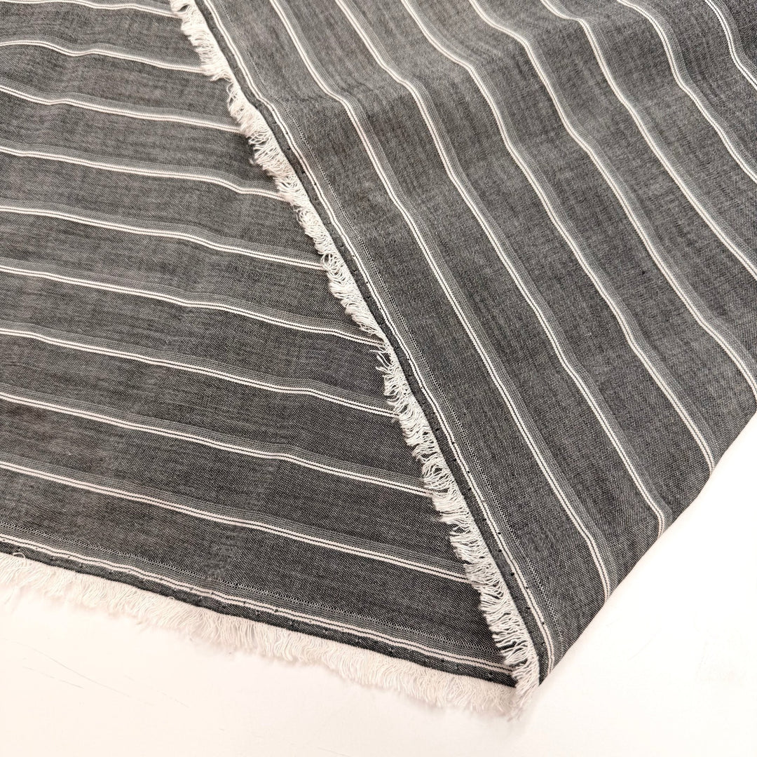 DIY Dress Code - Cotton/Poly Woven - White/Grey Pinstripe - 1.5M Bundle - True Deadstock fabric Fabric by private - Sustainable Textile | FABCYCLE