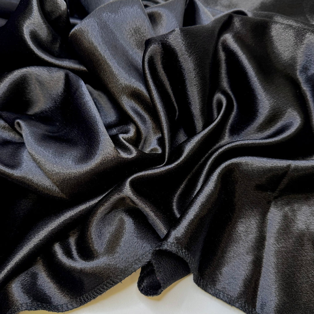 DIY Luxury - Satin Poly Woven - Black - 1.35M Bundle - True Deadstock fabric Fabric by private - Sustainable Textile | FABCYCLE