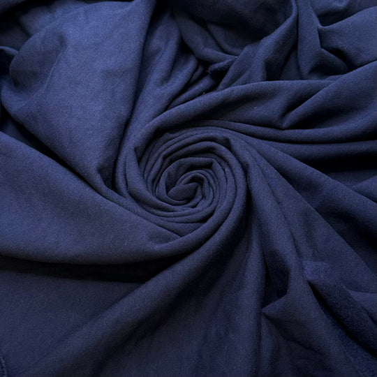 Doctor Jones - Jersey Fleece Cotton/Bamboo Knit - Navy - 3.15M Bundle - True Deadstock fabric Fabric by private - Sustainable Textile | FABCYCLE