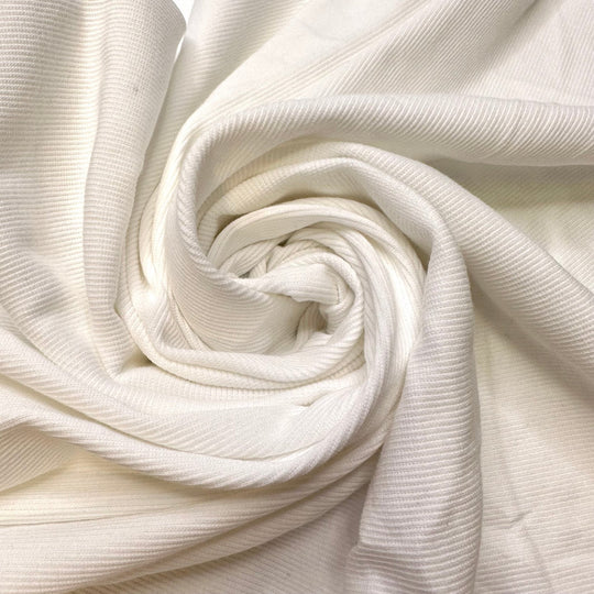 Doing My Math Wrong - Rib Knit Cotton Blend Knit - White - 1.95M Bundle - True Deadstock fabric Fabric by private - Sustainable Textile | FABCYCLE