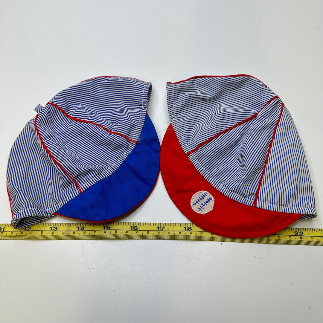 Doll Baseball Hats Accessories - Red/Blue - 2 Pack - True Deadstock supplies Fabric by private - Sustainable Textile | FABCYCLE