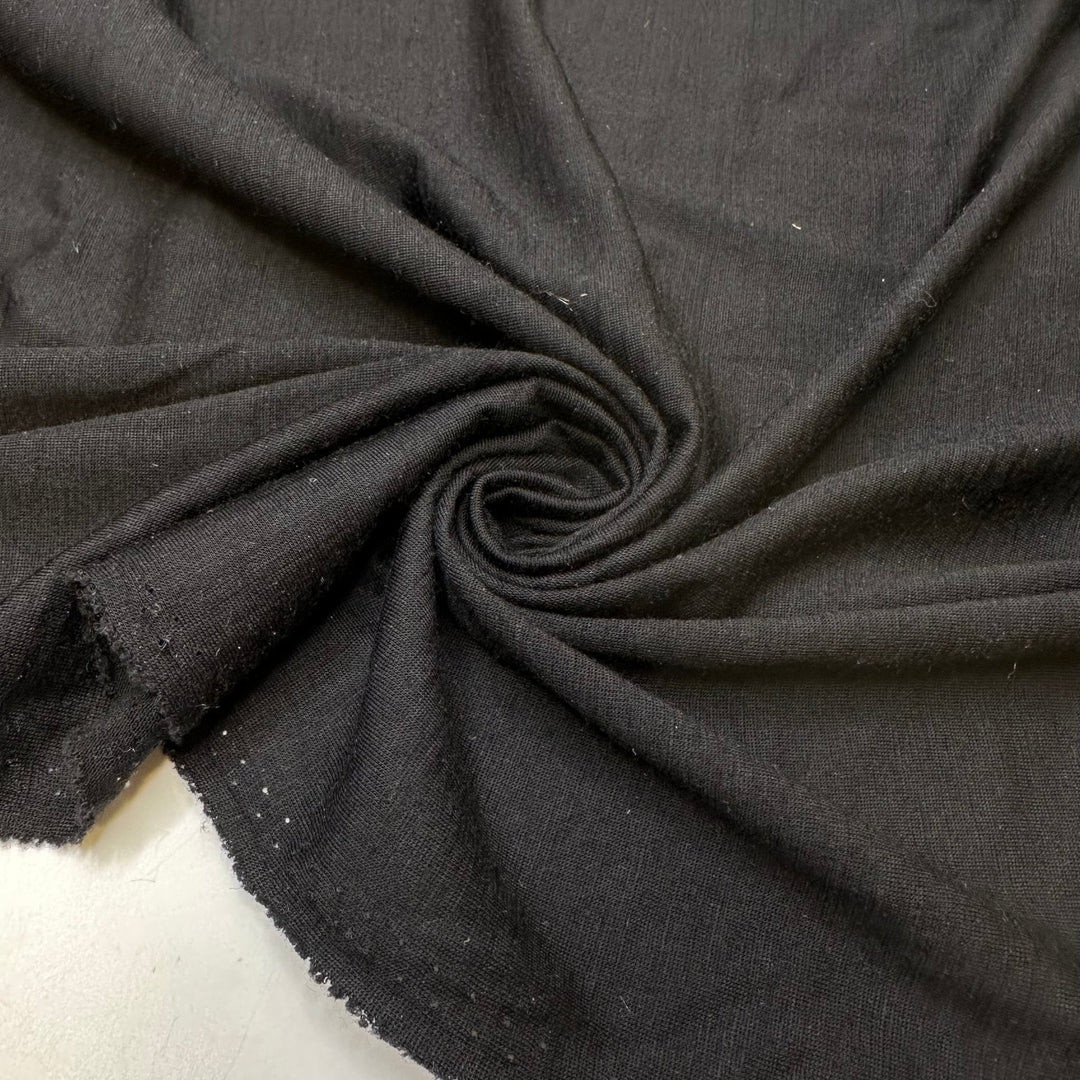 Double Down - Jersey Merino Wool Knit - Black - Bundles - True Deadstock fabric Fabric by private - Sustainable Textile | FABCYCLE