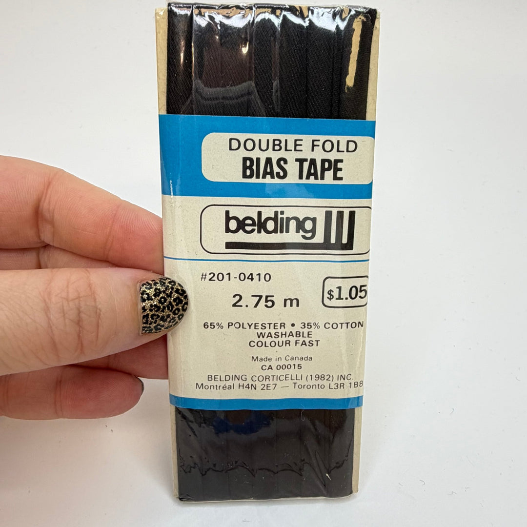 ¼" Double Fold Woven Belding Bias Tape - Black - 2.75M Package - True Deadstock supplies Fabric by private - Sustainable Textile | FABCYCLE