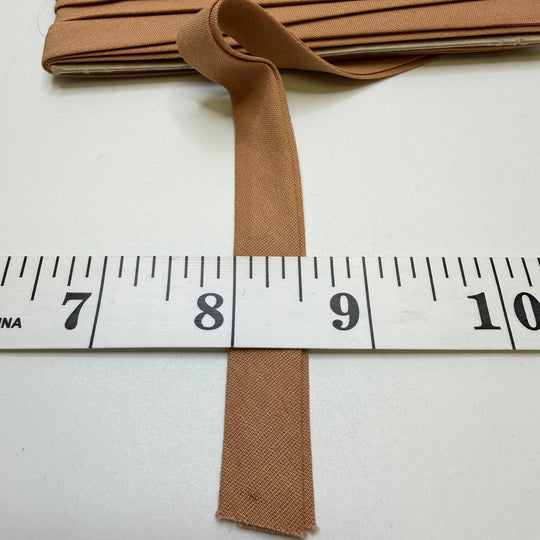 ½" Double Fold Woven Bias Tape - Beige - 2.75M Bundle - True Deadstock supplies Fabric by private - Sustainable Textile | FABCYCLE