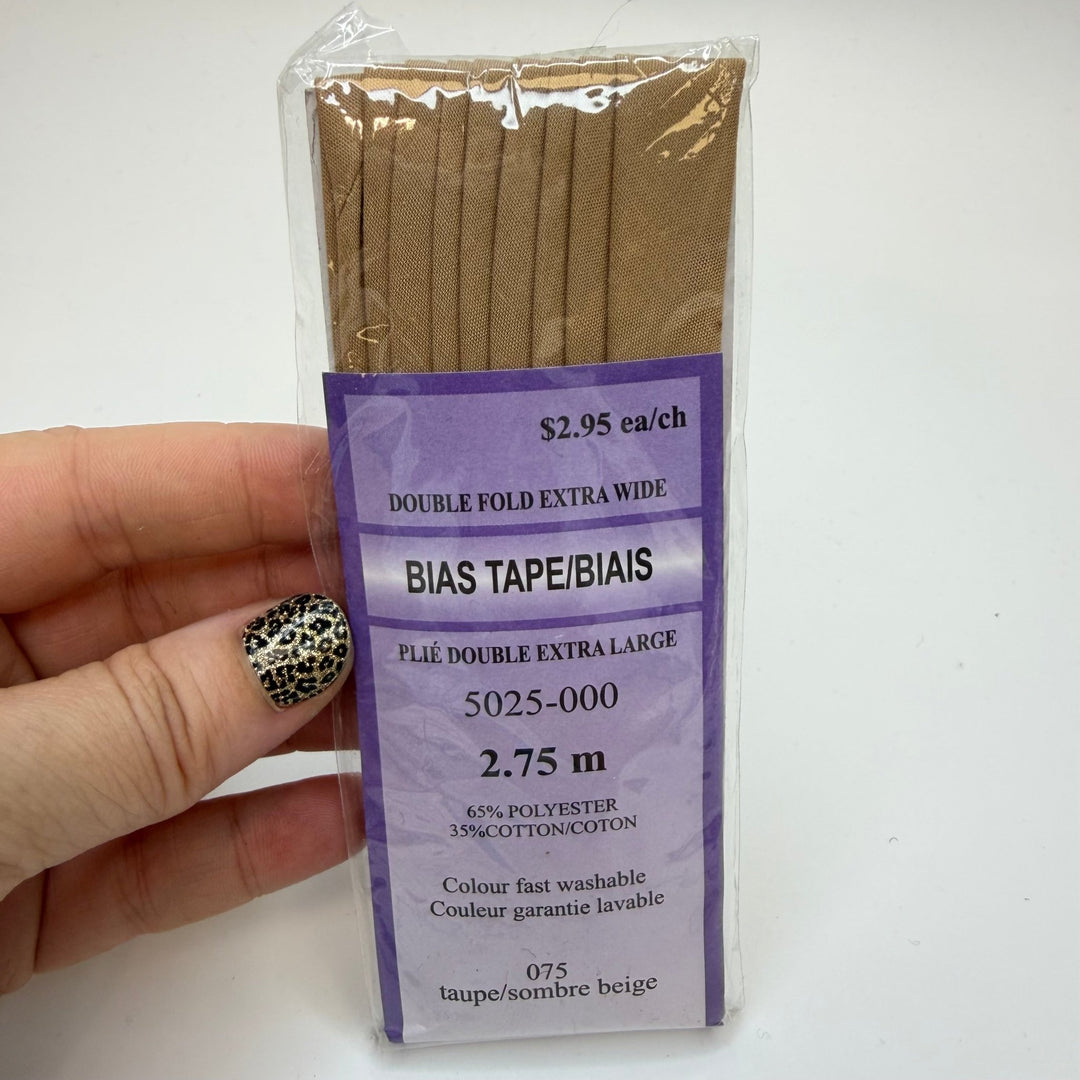 ½" Double Fold Woven Bias Tape - Beige - 2.75M Package - True Deadstock supplies Fabric by private - Sustainable Textile | FABCYCLE