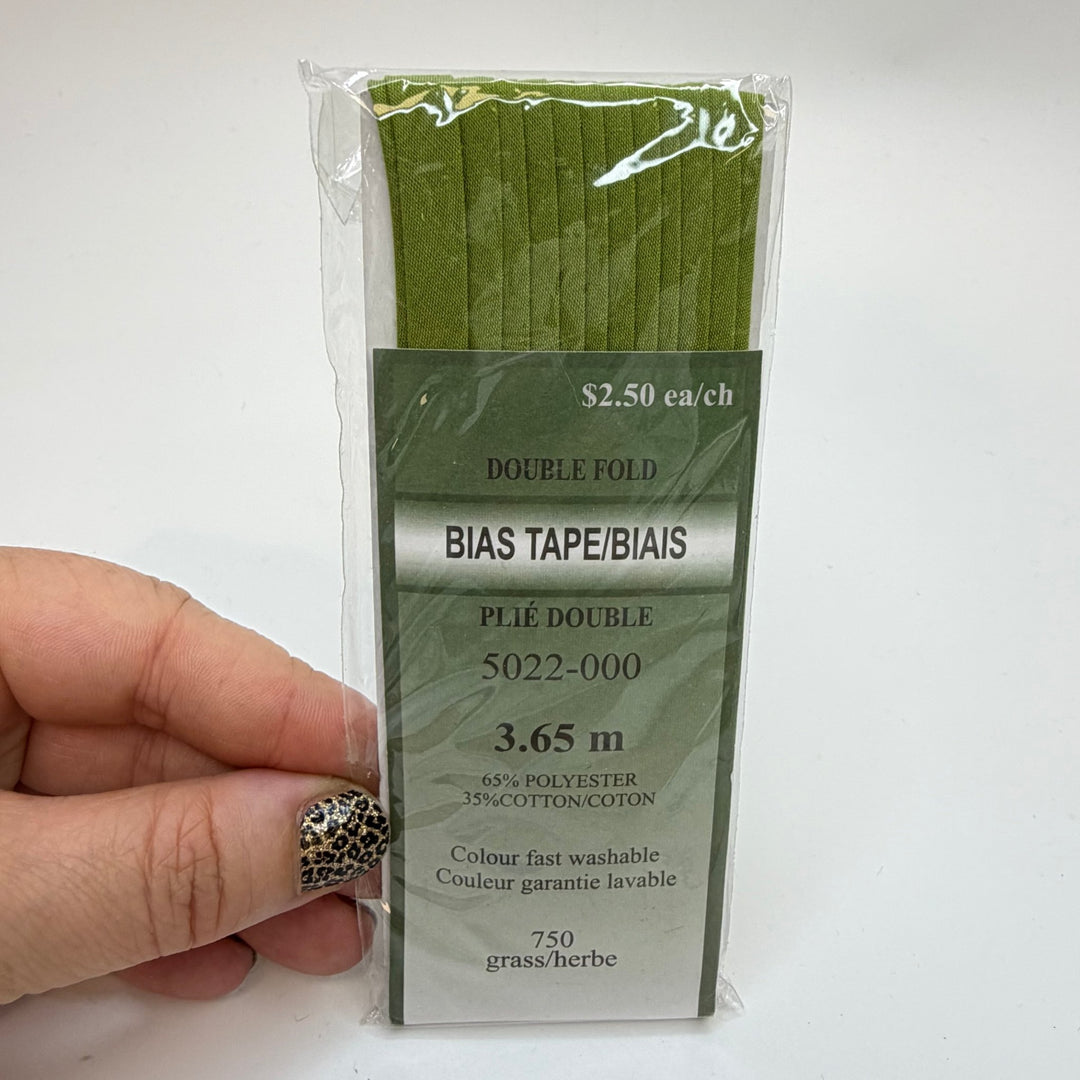 ¼" Double Fold Woven Bias Tape - Light Green - 3.65M Package - True Deadstock supplies Fabric by private - Sustainable Textile | FABCYCLE