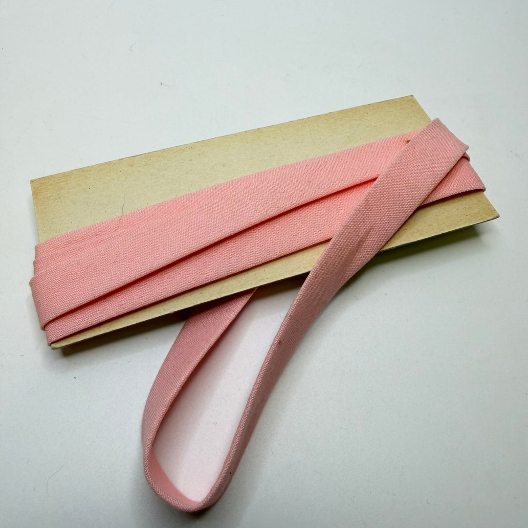 ⅝" Double Fold Woven Bias Tape - Light Pink - 1.5M Bundle - True Deadstock supplies Fabric by private - Sustainable Textile | FABCYCLE