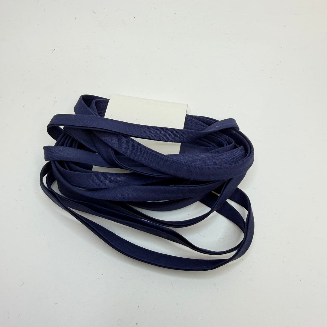 ¼" Double Fold Woven Bias Tape - Navy - 3M Bundle - True Deadstock supplies Fabric by private - Sustainable Textile | FABCYCLE