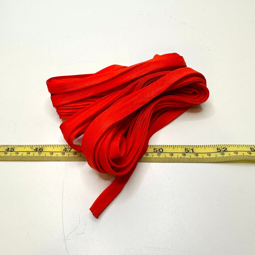 ⅜" Double Fold Woven Bias Tape - Orange - 8.3M Bundle - True Deadstock supplies Fabric by private - Sustainable Textile | FABCYCLE