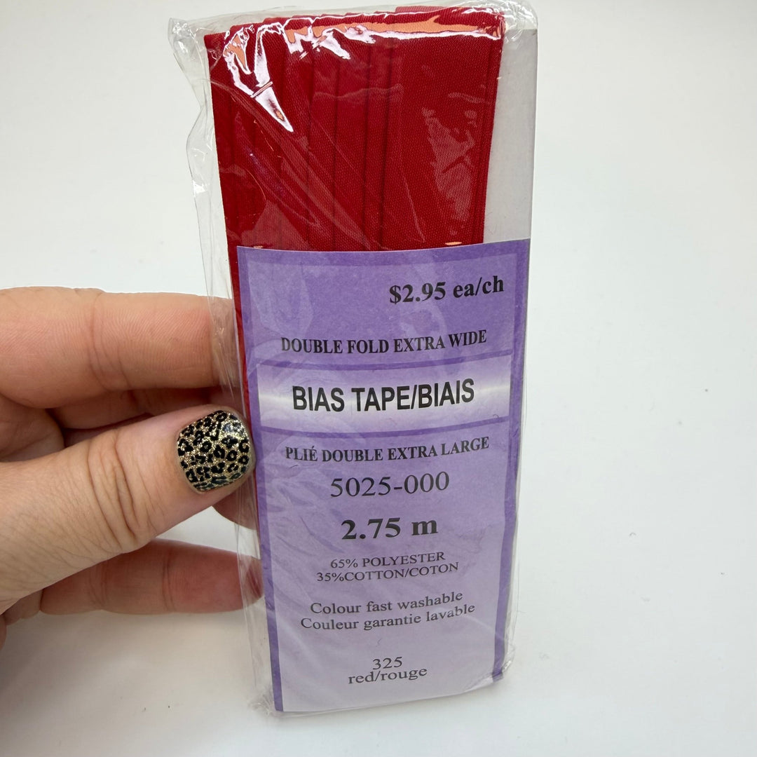 ½" Double Fold Woven Bias Tape - Red - 2.75M Package - True Deadstock supplies Fabric by private - Sustainable Textile | FABCYCLE