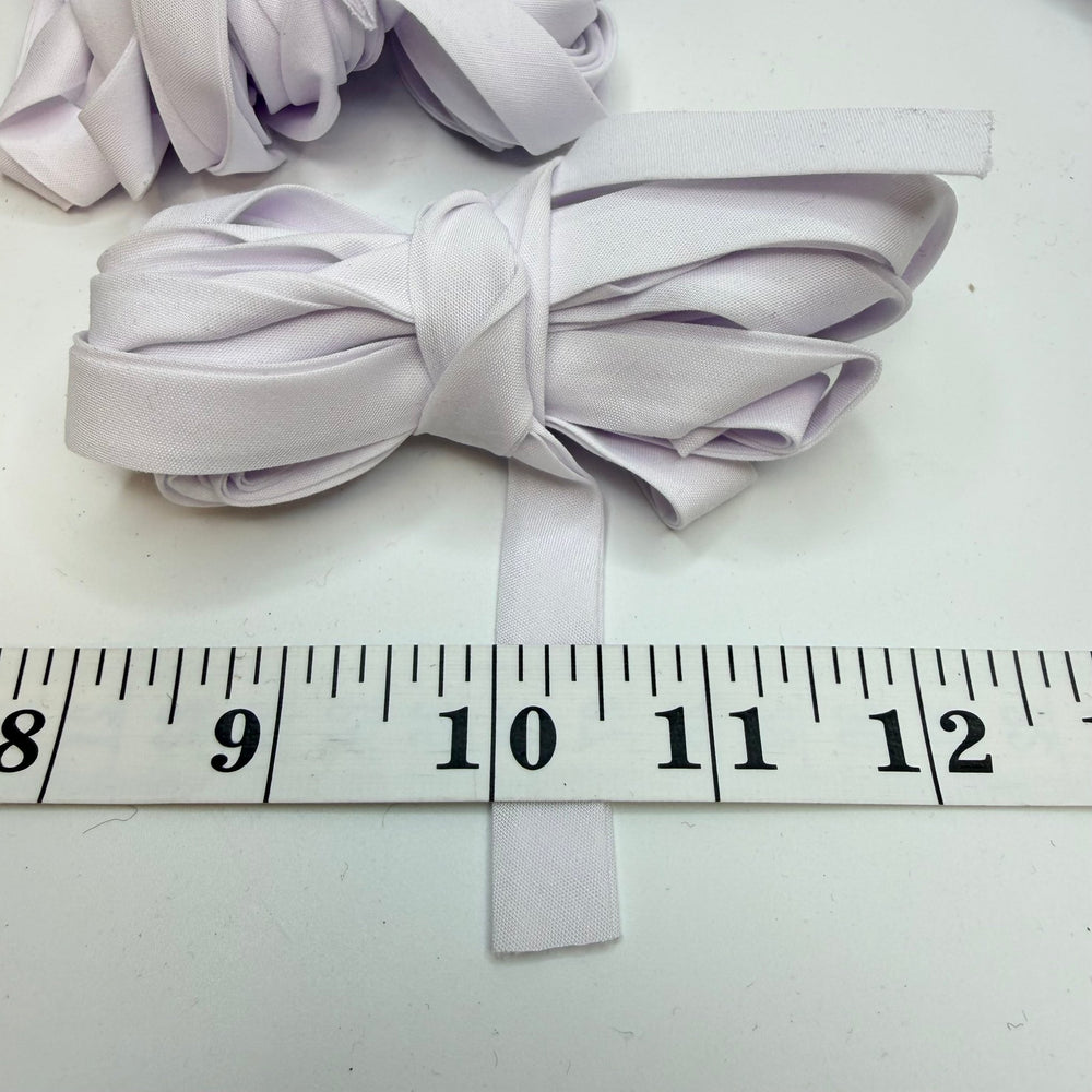 ½" Double Fold Woven Bias Tape - White - 4M Bundle - True Deadstock supplies Fabric by private - Sustainable Textile | FABCYCLE