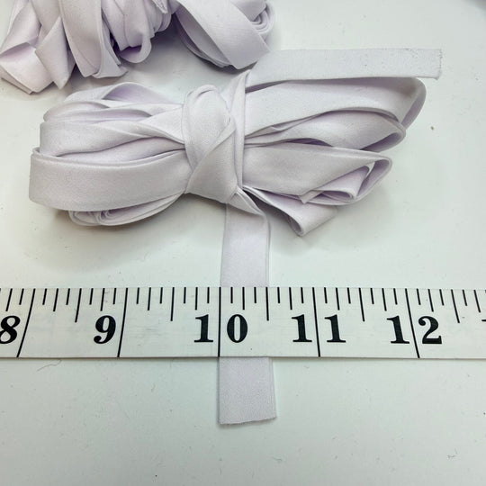 ½" Double Fold Woven Bias Tape - White - 4M Bundle - True Deadstock supplies Fabric by private - Sustainable Textile | FABCYCLE