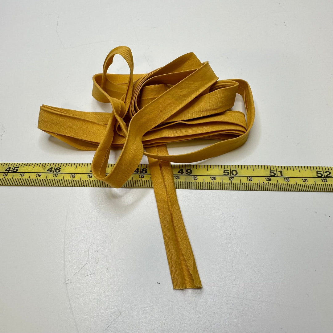 ½" Double Fold Woven Bias Tape - Yellow - 2.7M Bundle - True Deadstock supplies Fabric by private - Sustainable Textile | FABCYCLE
