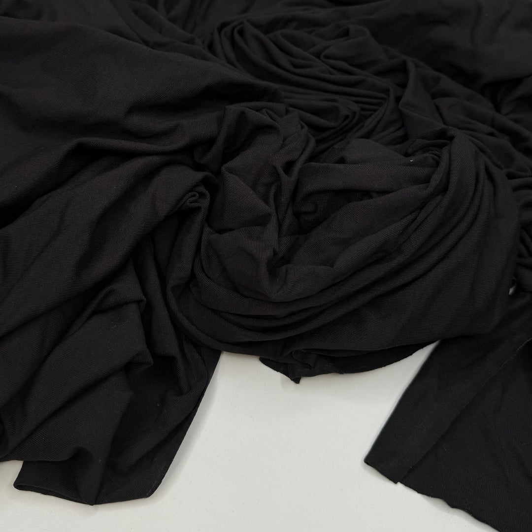 Down To Earth - Jersey Rayon Knit - Black - 2.25M Bundle - True Deadstock fabric Fabric by private - Sustainable Textile | FABCYCLE