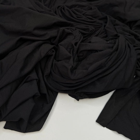Down To Earth - Jersey Rayon Knit - Black - 2.25M Bundle - True Deadstock fabric Fabric by private - Sustainable Textile | FABCYCLE