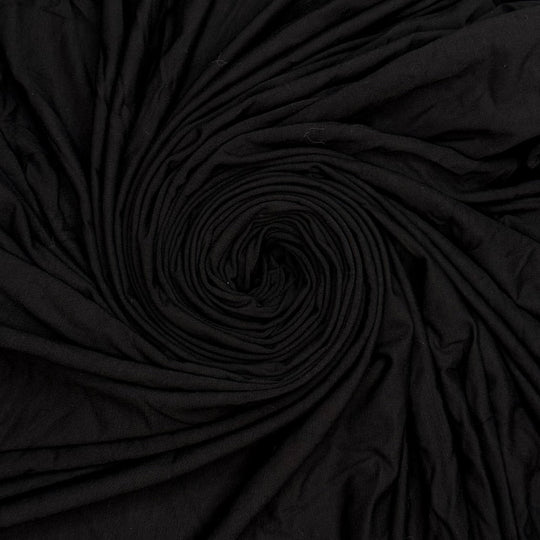 Down To Earth - Jersey Rayon Knit - Black - 2.25M Bundle - True Deadstock fabric Fabric by private - Sustainable Textile | FABCYCLE