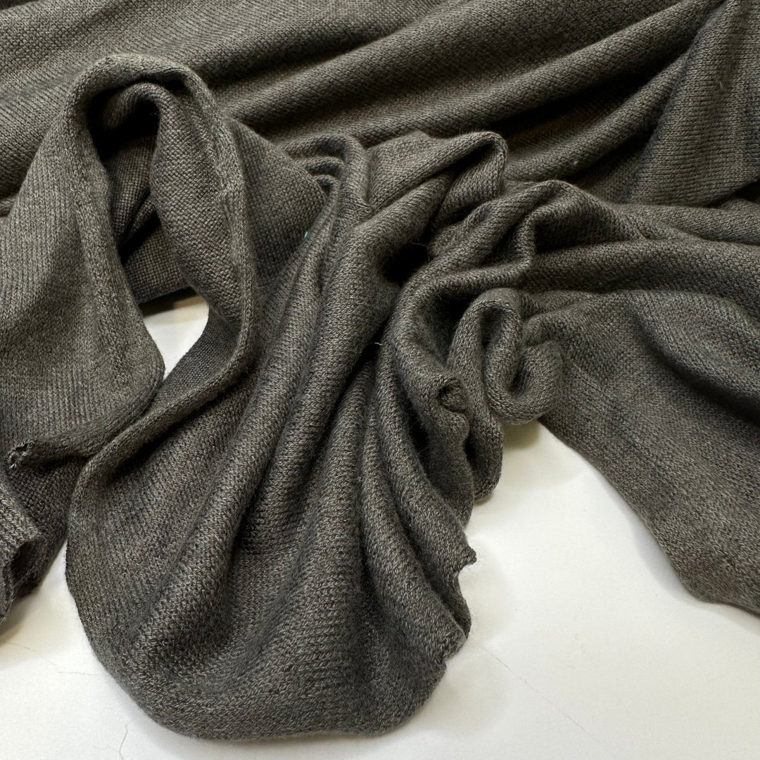 Down To Earth - Sweater Knit Rayon/Cotton Knit - Dark Grey - 2M Bundle - True Deadstock fabric Fabric by private - Sustainable Textile | FABCYCLE