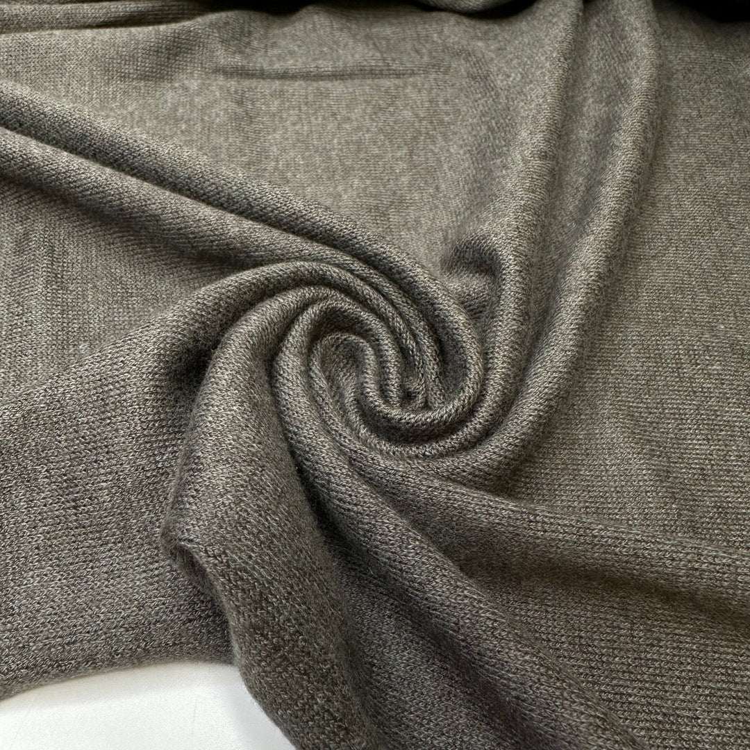 Down To Earth - Sweater Knit Rayon/Cotton Knit - Dark Grey - 2M Bundle - True Deadstock fabric Fabric by private - Sustainable Textile | FABCYCLE