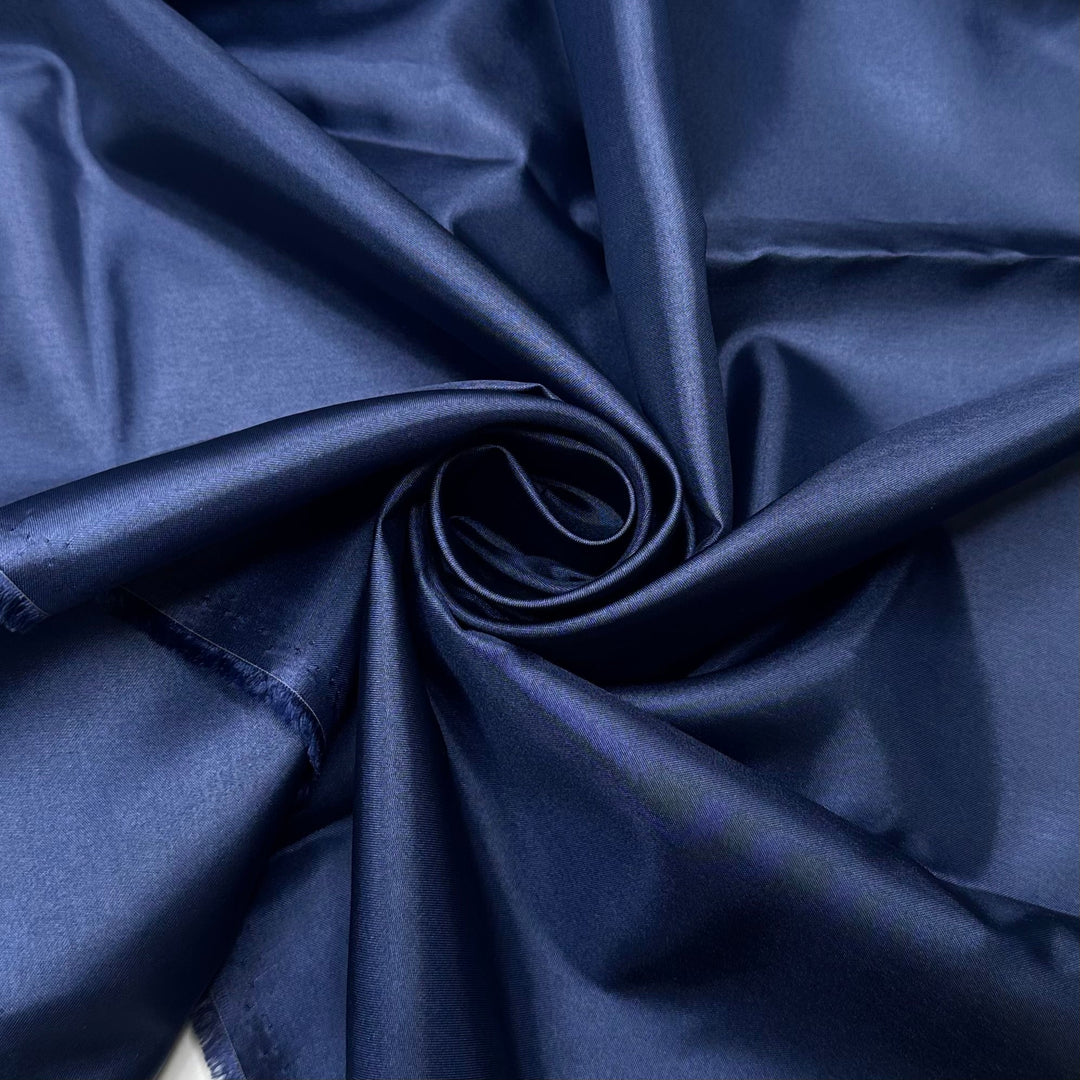 Down With The Blues - Sateen Poly Woven - Navy - Bundles - True Deadstock fabric Fabric by private - Sustainable Textile | FABCYCLE