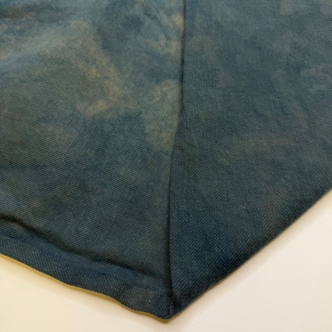 Downpour - Natural Dyed Denim Cotton Woven - Green/Beige Tie Dye Like - Bundles - True Deadstock fabric Fabric by private - Sustainable Textile | FABCYCLE