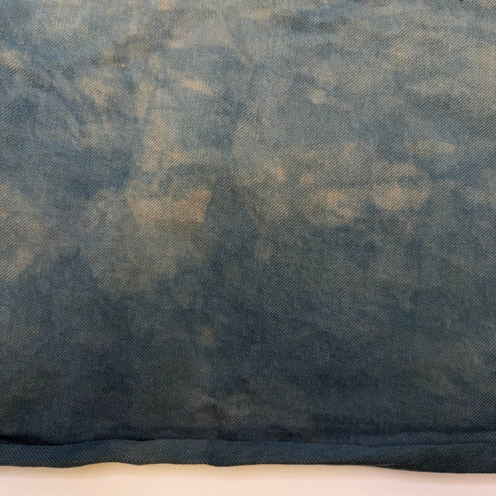 Downpour - Natural Dyed Denim Cotton Woven - Green/Beige Tie Dye Like - Bundles - True Deadstock fabric Fabric by private - Sustainable Textile | FABCYCLE