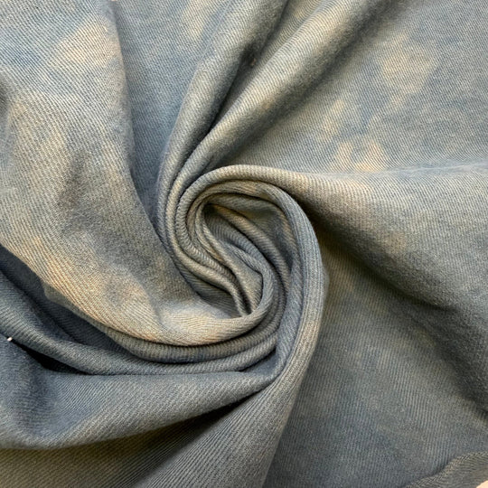 Downpour - Natural Dyed Denim Cotton Woven - Green/Beige Tie Dye Like - Bundles - True Deadstock fabric Fabric by private - Sustainable Textile | FABCYCLE