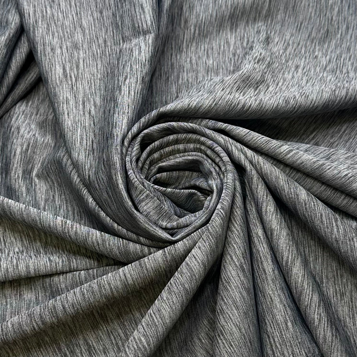 Downy Woodpecker - Fused Double Sport Knit Poly Knit - Black/Grey Heathered - 1M Bundle - True Deadstock fabric Fabric by private - Sustainable Textile | FABCYCLE