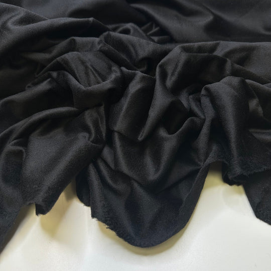 Dracula Cape - Brushed Felt Wool Woven - Black - 2.45M Bundle - True Deadstock fabric Fabric by private - Sustainable Textile | FABCYCLE