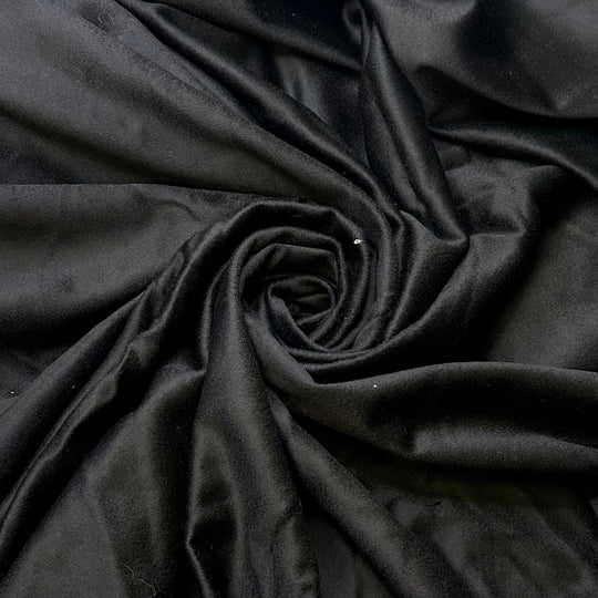 Dracula Cape - Brushed Felt Wool Woven - Black - 2.45M Bundle - True Deadstock fabric Fabric by private - Sustainable Textile | FABCYCLE