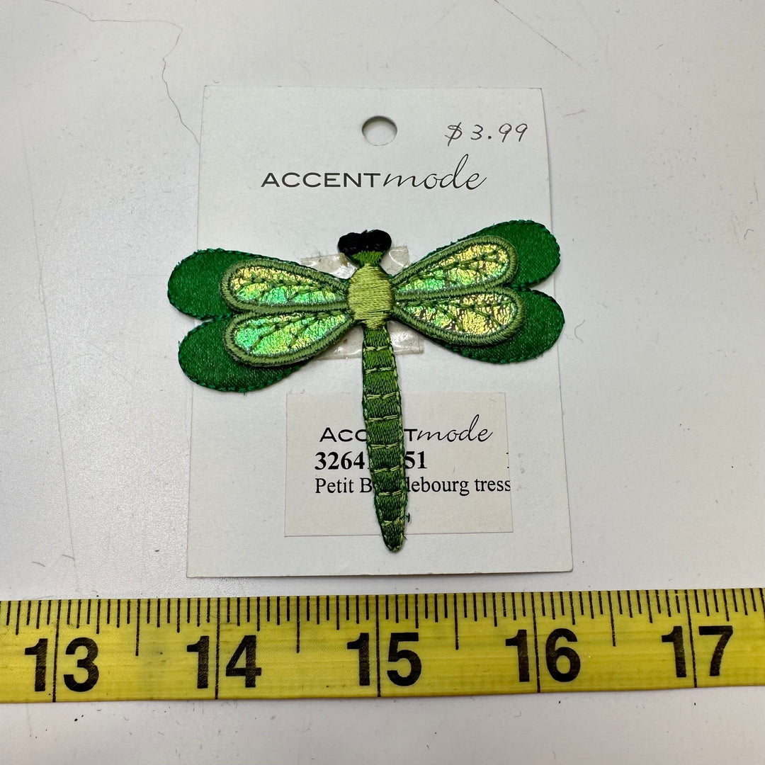 Dragonfly Patch Applique - Green - Individual - True Deadstock supplies Fabric by private - Sustainable Textile | FABCYCLE