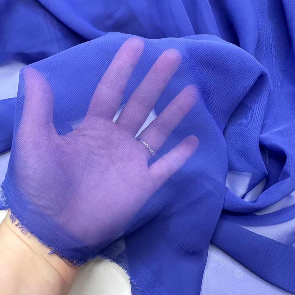 Dramatic Sleeve Swirl - Chiffon Poly Woven - Blue/Purple - 3.6M Bundle - True Deadstock fabric Fabric by private - Sustainable Textile | FABCYCLE
