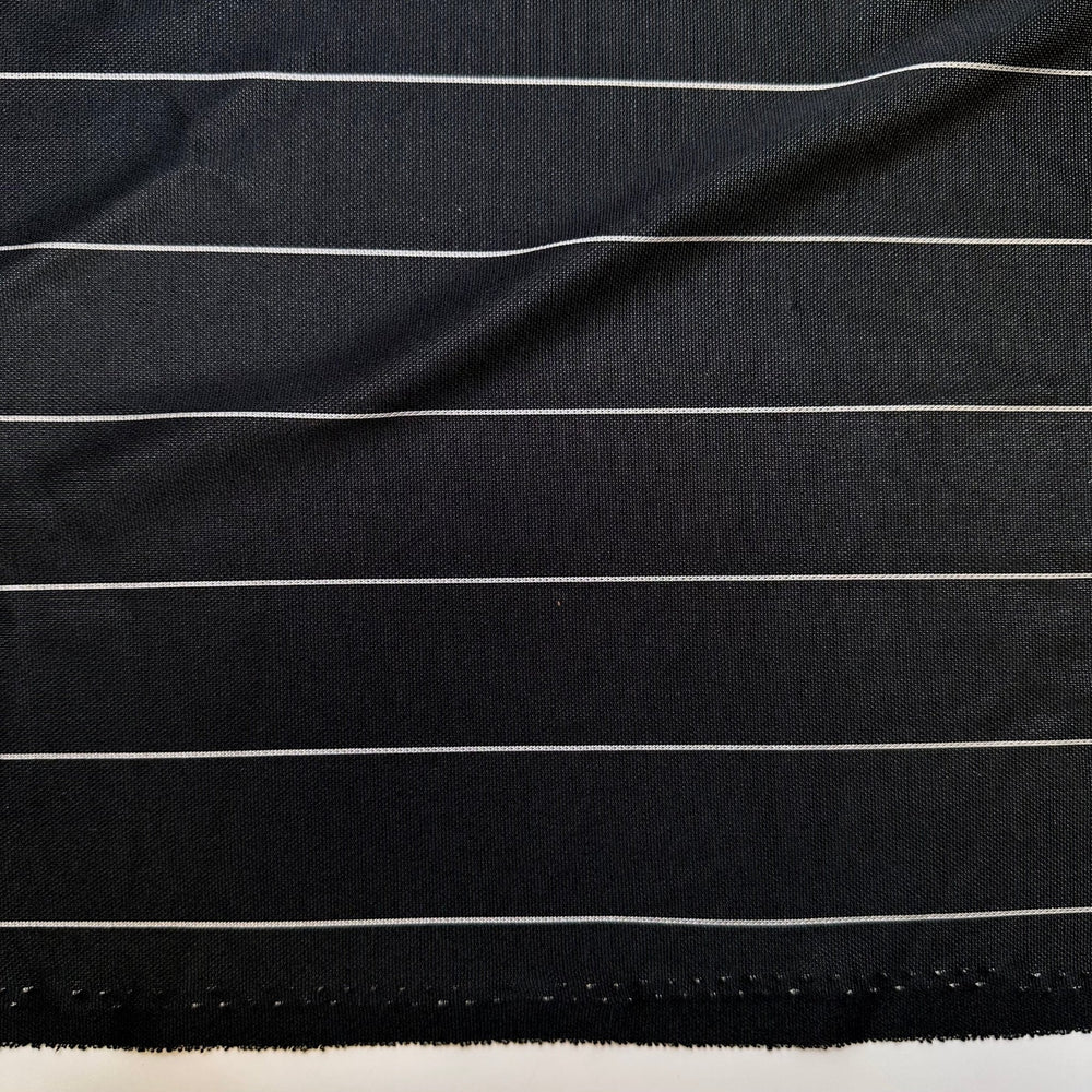 Dressed For A Gym Date - Synthetic Blend Knit - Black/White Pinstripe - 2M Bundle - True Deadstock fabric Fabric by private - Sustainable Textile | FABCYCLE