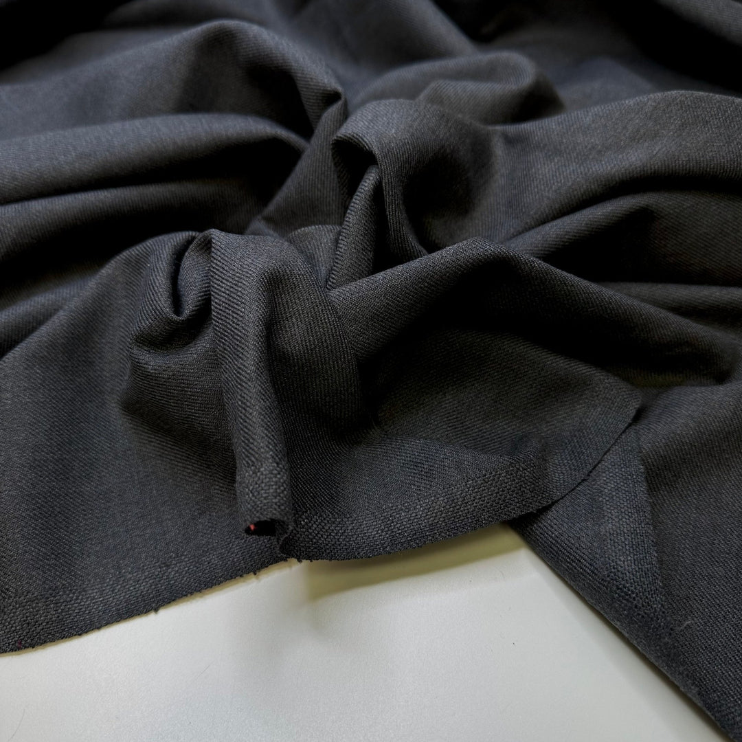 Dressing For An Interview - Acrylic/Wool Woven - Dark Grey - 0.75M Bundle - True Deadstock fabric Fabric by private - Sustainable Textile | FABCYCLE