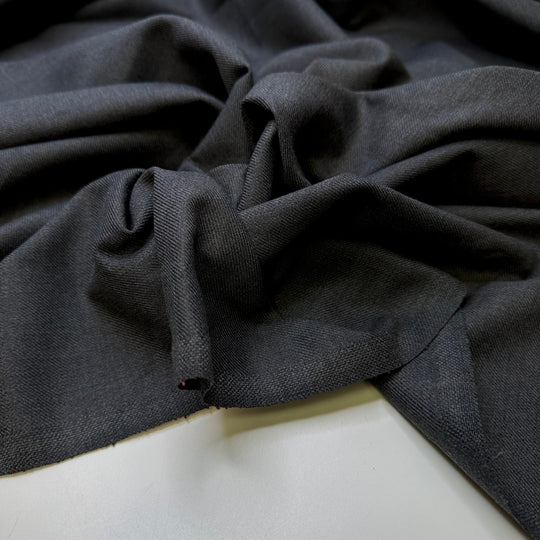 Dressing For An Interview - Acrylic/Wool Woven - Dark Grey - 0.75M Bundle - True Deadstock fabric Fabric by private - Sustainable Textile | FABCYCLE