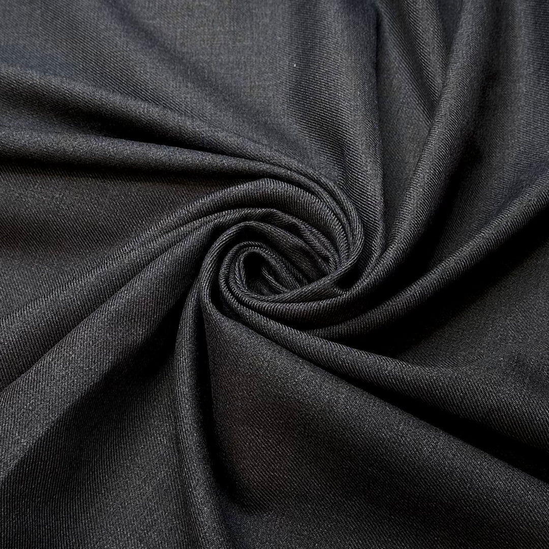 Dressing For An Interview - Acrylic/Wool Woven - Dark Grey - 0.75M Bundle - True Deadstock fabric Fabric by private - Sustainable Textile | FABCYCLE