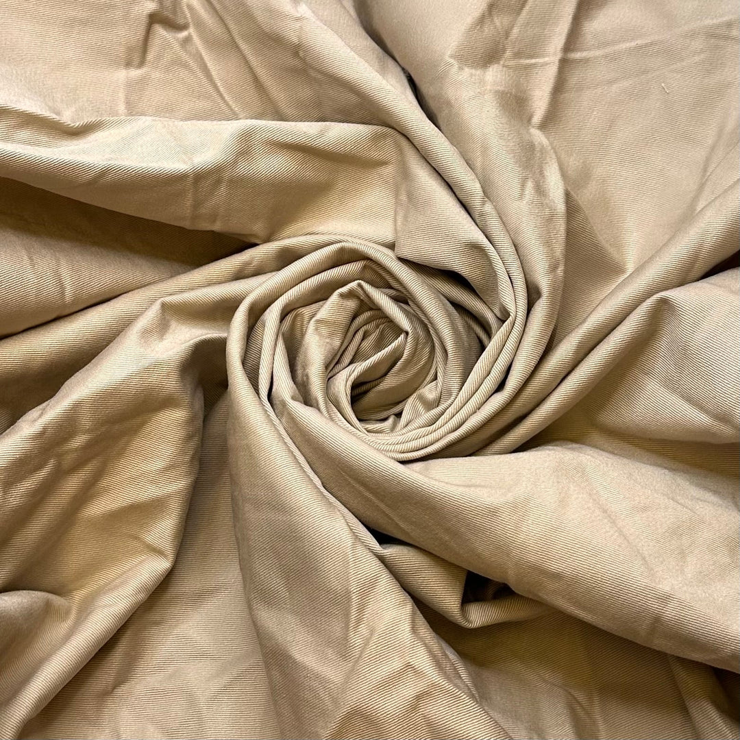 Dressing For My Dream Job - Twill Weave Cotton Woven - Light Beige - 2.75M Bundle - True Deadstock fabric Fabric by private - Sustainable Textile | FABCYCLE