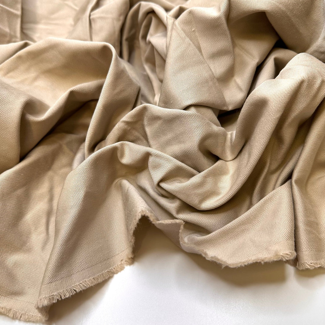 Dressing For My Dream Job - Twill Weave Cotton Woven - Light Beige - 2.75M Bundle - True Deadstock fabric Fabric by private - Sustainable Textile | FABCYCLE