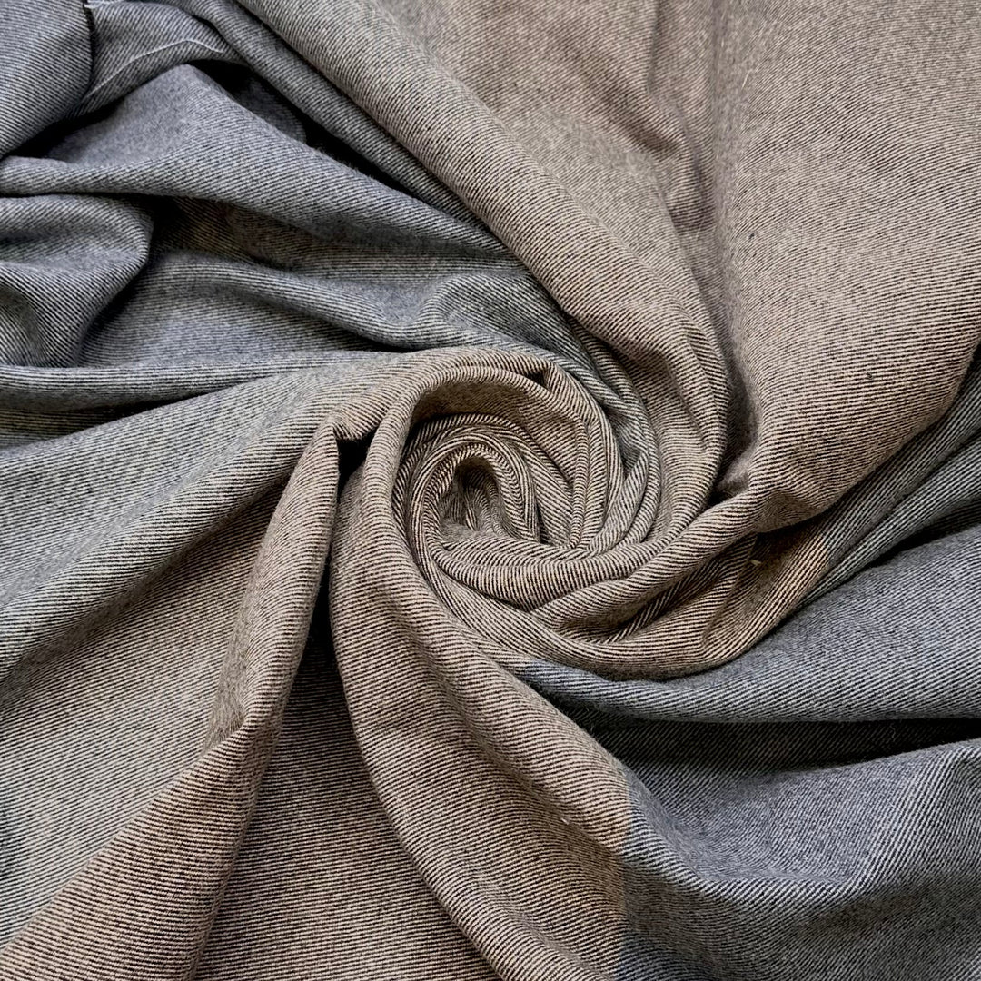 Dressing Up For Family Photos - Cotton Blend Woven - Grey/Blue Stripes - 1M Bundle - True Deadstock fabric Fabric by private - Sustainable Textile | FABCYCLE