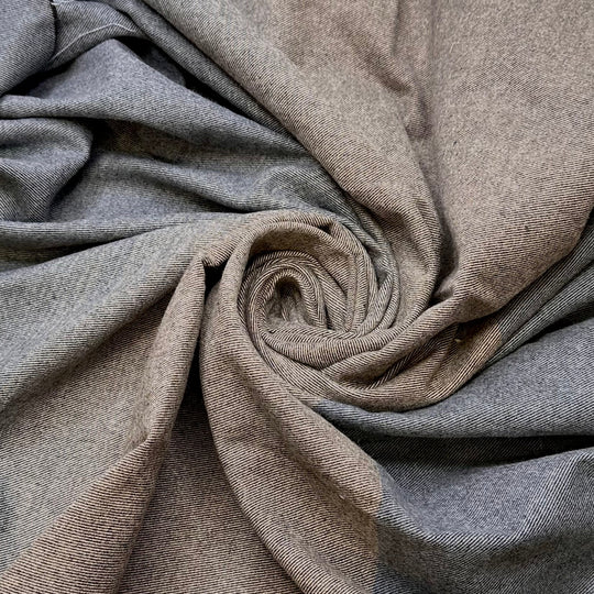 Dressing Up For Family Photos - Cotton Blend Woven - Grey/Blue Stripes - 1M Bundle - True Deadstock fabric Fabric by private - Sustainable Textile | FABCYCLE