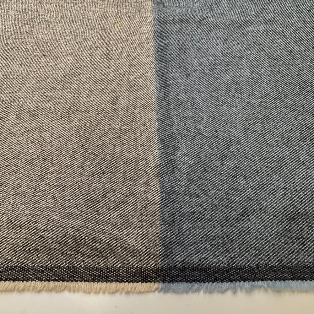 Dressing Up For Family Photos - Cotton Blend Woven - Grey/Blue Stripes - 1M Bundle - True Deadstock fabric Fabric by private - Sustainable Textile | FABCYCLE