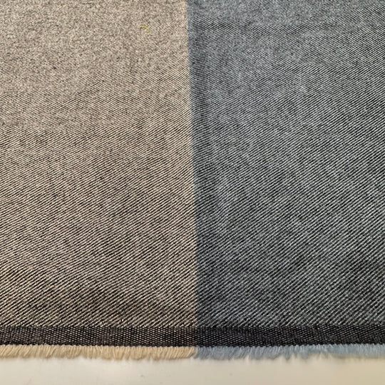 Dressing Up For Family Photos - Cotton Blend Woven - Grey/Blue Stripes - 1M Bundle - True Deadstock fabric Fabric by private - Sustainable Textile | FABCYCLE
