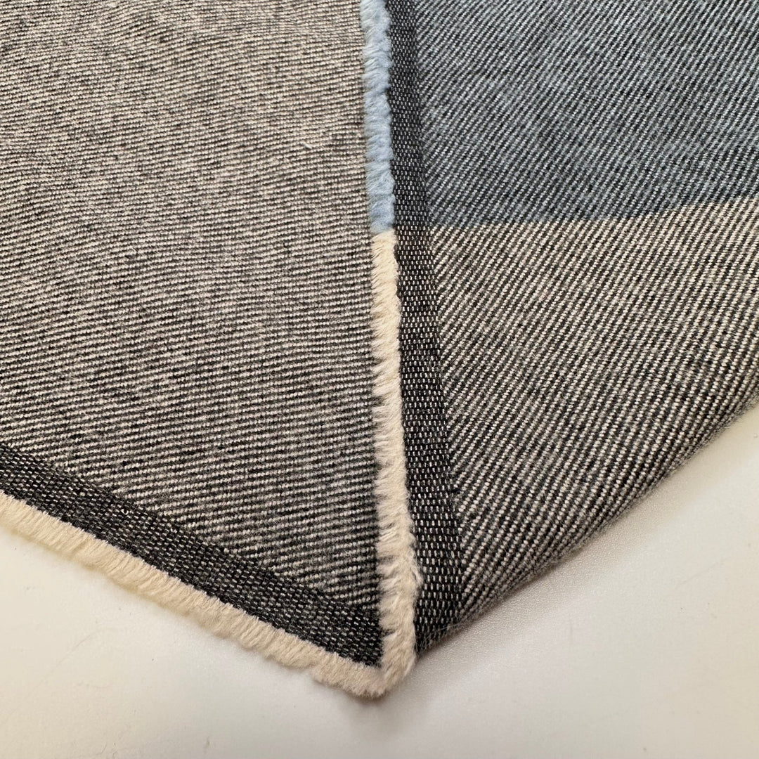 Dressing Up For Family Photos - Cotton Blend Woven - Grey/Blue Stripes - 1M Bundle - True Deadstock fabric Fabric by private - Sustainable Textile | FABCYCLE