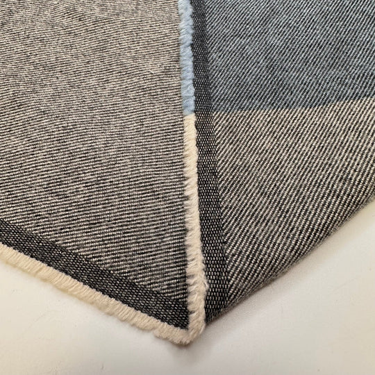 Dressing Up For Family Photos - Cotton Blend Woven - Grey/Blue Stripes - 1M Bundle - True Deadstock fabric Fabric by private - Sustainable Textile | FABCYCLE