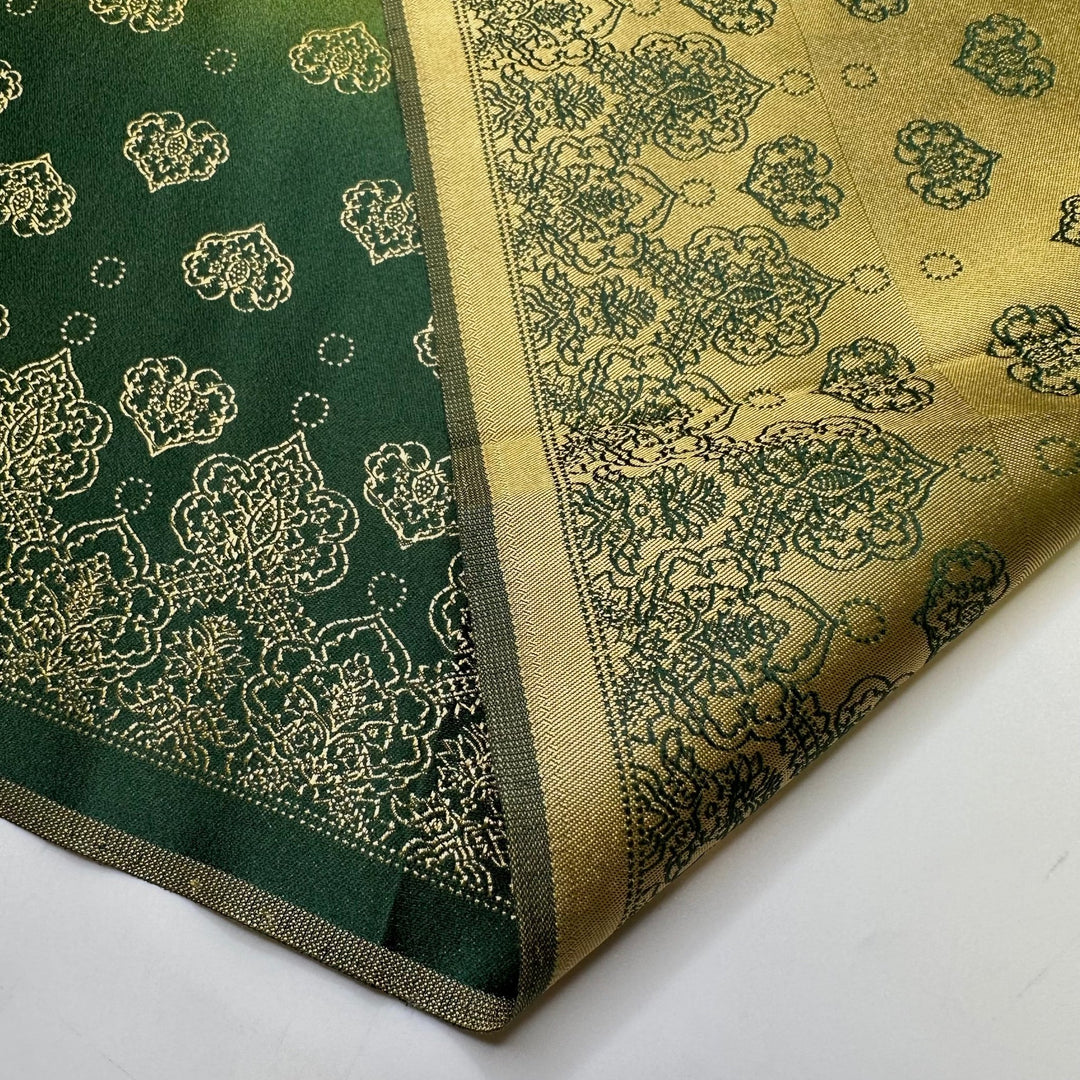 Dressing Up - Polyester Blend Woven - Green/Gold Floral - 2.95M Bundle - True Deadstock fabric Fabric by private - Sustainable Textile | FABCYCLE